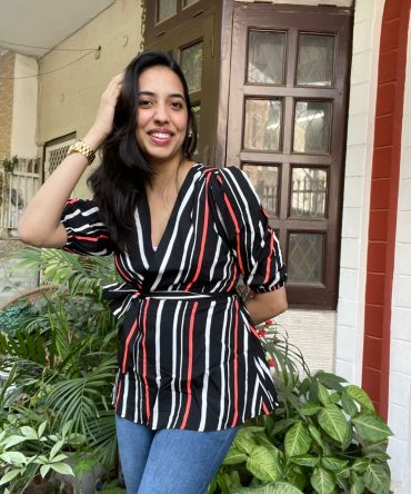 Stripe it Top- Black 2