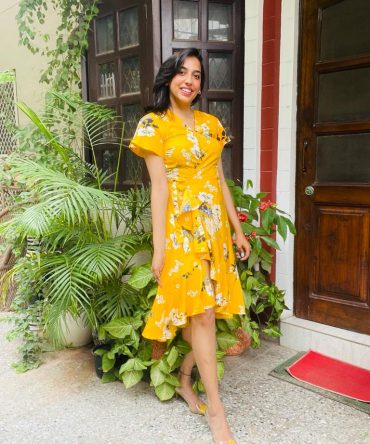 Yellow Twirl Wrap Dress