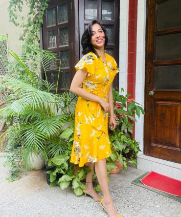 Yellow Twirl Wrap Dress 2