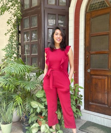 Maroon Jumpsuit with Pockets