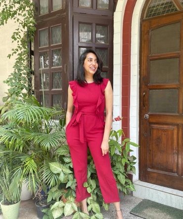 Maroon Jumpsuit with Pockets 2