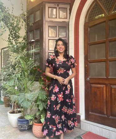 Floral Puffed Maxi Dress 2