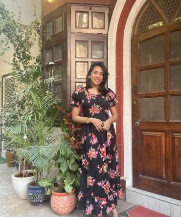 Floral Puffed Maxi Dress