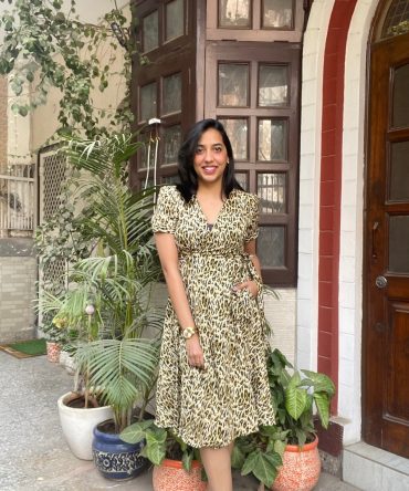 Animal Printed Wrap Dress