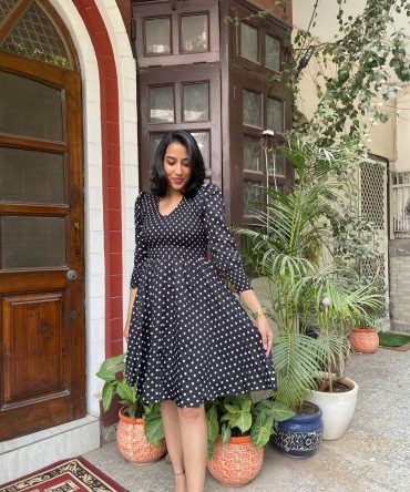 Black Smocked Dress 2