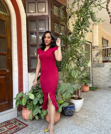 Ruffled Slit Dress 2