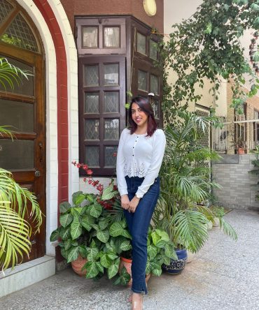 Mia Peplum Top – White