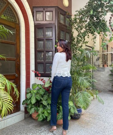 Mia Peplum Top – White 2