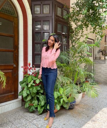 Mia Peplum Top – Peach