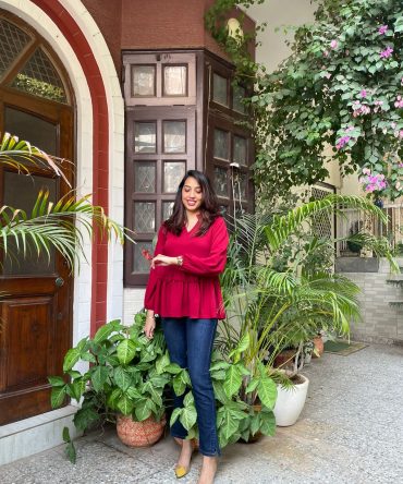 Delight Tiered Top – Burgundy