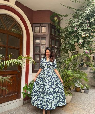 Maternity Serene Tiered Maxi (Luxe Collection) – Blue 2