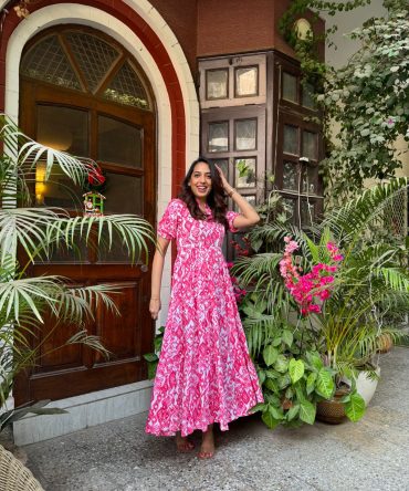 Maternity Serene Tiered Maxi (Luxe Collection) – Pink