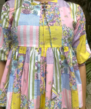 Patchwork Peplum Top (Premium Fabric) 2