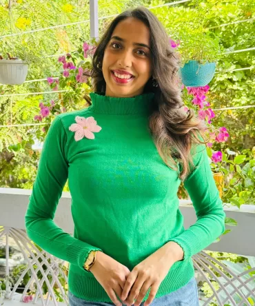 Flower Power Sweater (Free Size) – Dark Green 2