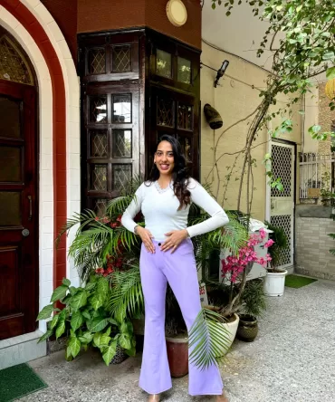 Flared Trousers – Lilac 2