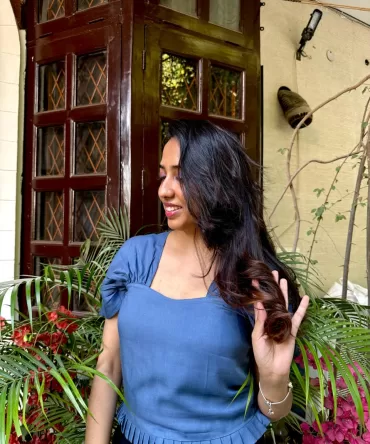 Draped Sleeves Top – Dusky Blue 2