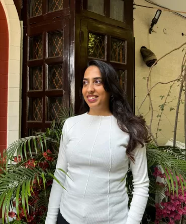 Piped Cotton Ribbed Top – White