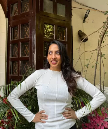 Piped Cotton Ribbed Top – White 2