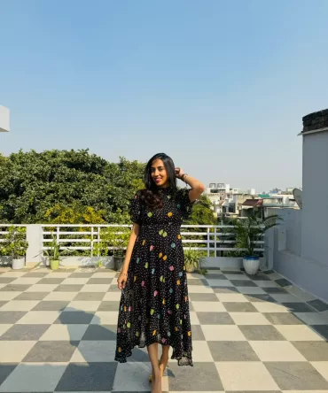 Twirl in Gems Dress- Black 2