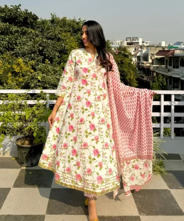 Rose 3 Piece Anarkali – Super Premium – Limited Edition