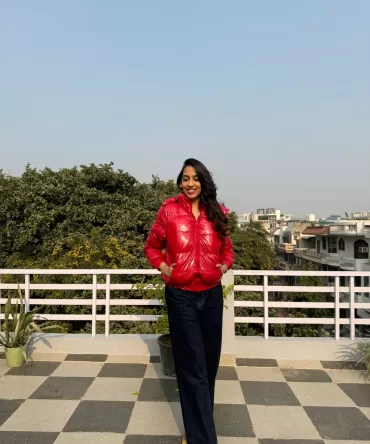 Red Puffer Jacket with Hood 2