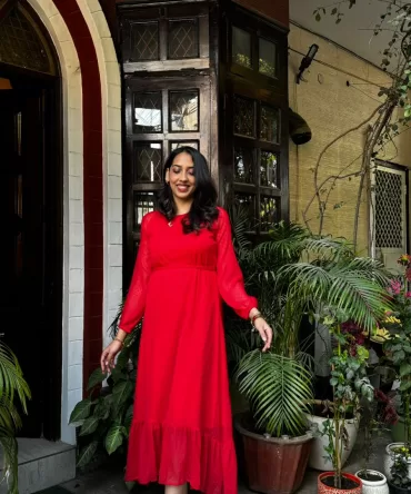 Dreamy Drapes Dress- Red (Luxe Collection) 2