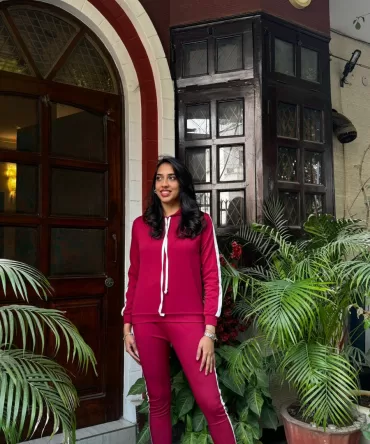 Maroon Jogger Set With Hoodie 2