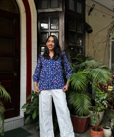 Blue Berry Ruffle Top (Premium Collection) 2