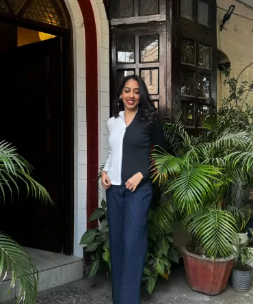 Half n Half Cotton Ribbed Top 2