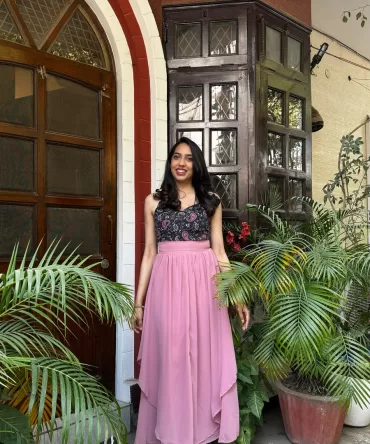 Petals Layered Maxi Dress – Pink 2