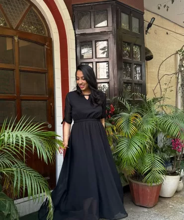 Black Georgette Maxi Dress