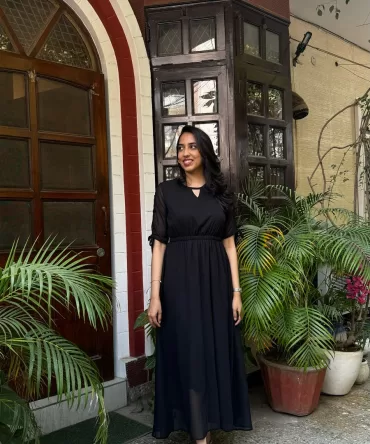 Black Georgette Maxi Dress 2