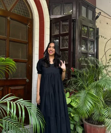 Maternity Splash of Color Cotton Maxi – Black 2