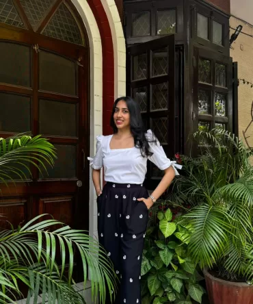 Straight Embroidered Trousers – Black (Premium Fabric)