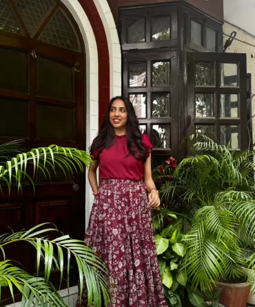 Twilight Heavy Tiered Skirt – Maroon 2