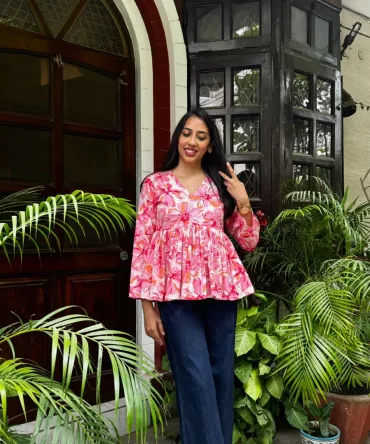 Maternity Dahlia Cotton Tunic – Pink