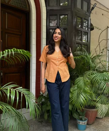 Sleeved Cotton Waistcoat – Beige 2