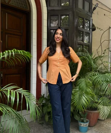 Sleeved Cotton Waistcoat – Beige