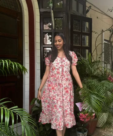 Pretty Girlie Georgette Dress – Pink (Premium Collection)