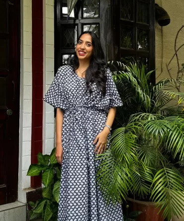 Joy Lounge Dress (Premium Fabric) – Blue 2