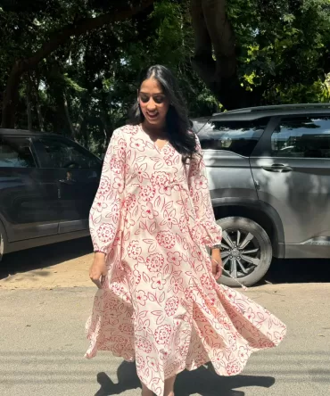 Hunny Stitched Wrap Maxi – Cream (Premium Collection)