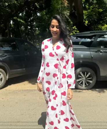 Hunny Stitched Wrap Maxi – Hearts (Premium Collection)