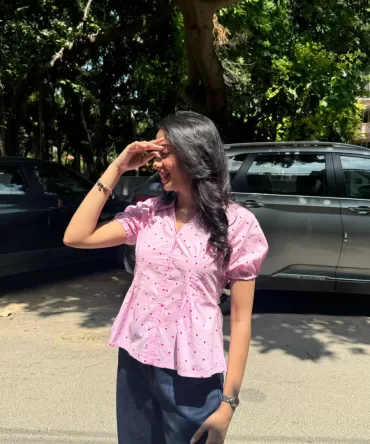 Wild Flower Cotton Shirt (With Sleeve) – Pink (Premium Collection)